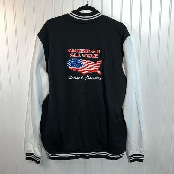American All Star National Champion Jacket Men’s Adult Large Black /White/Red - Picture 6 of 11